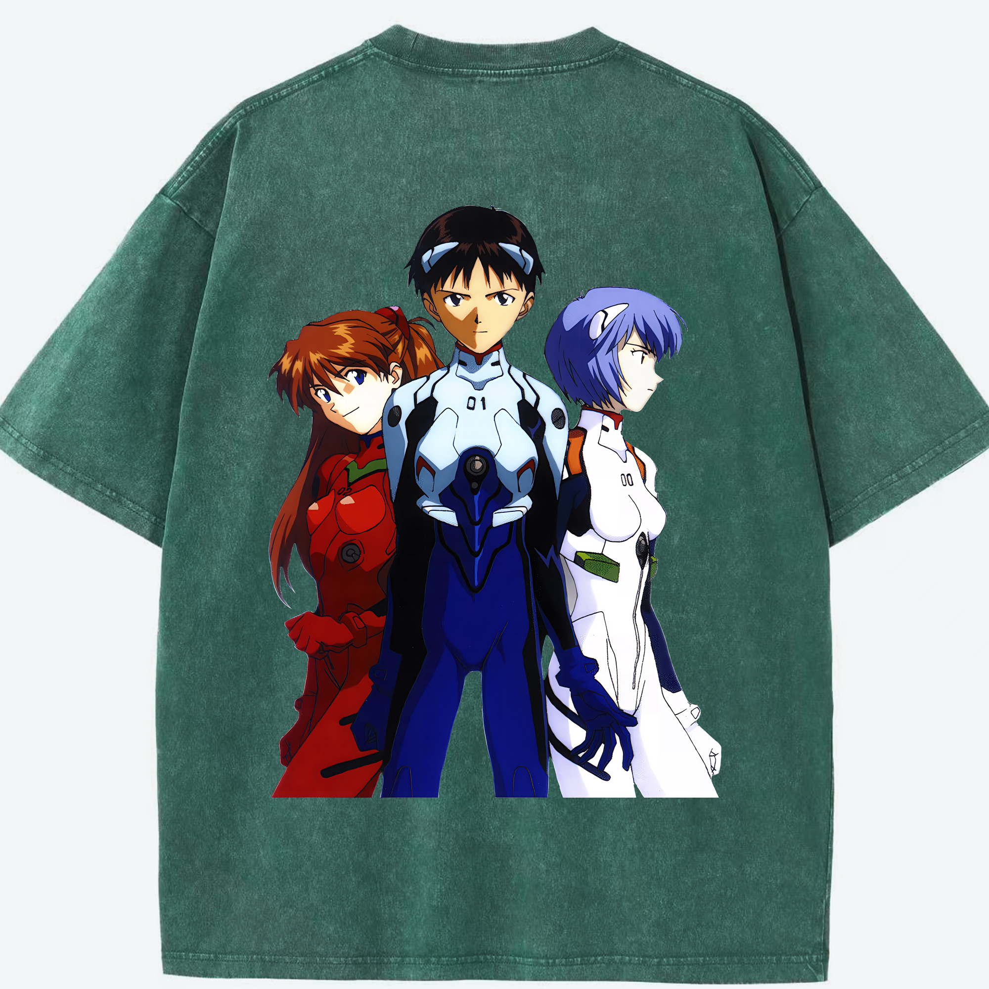 （画像用） EVA 新世紀エヴァンゲリオン 綿100% ヴィンテージ風 半袖Tシャツ（背面プリント）